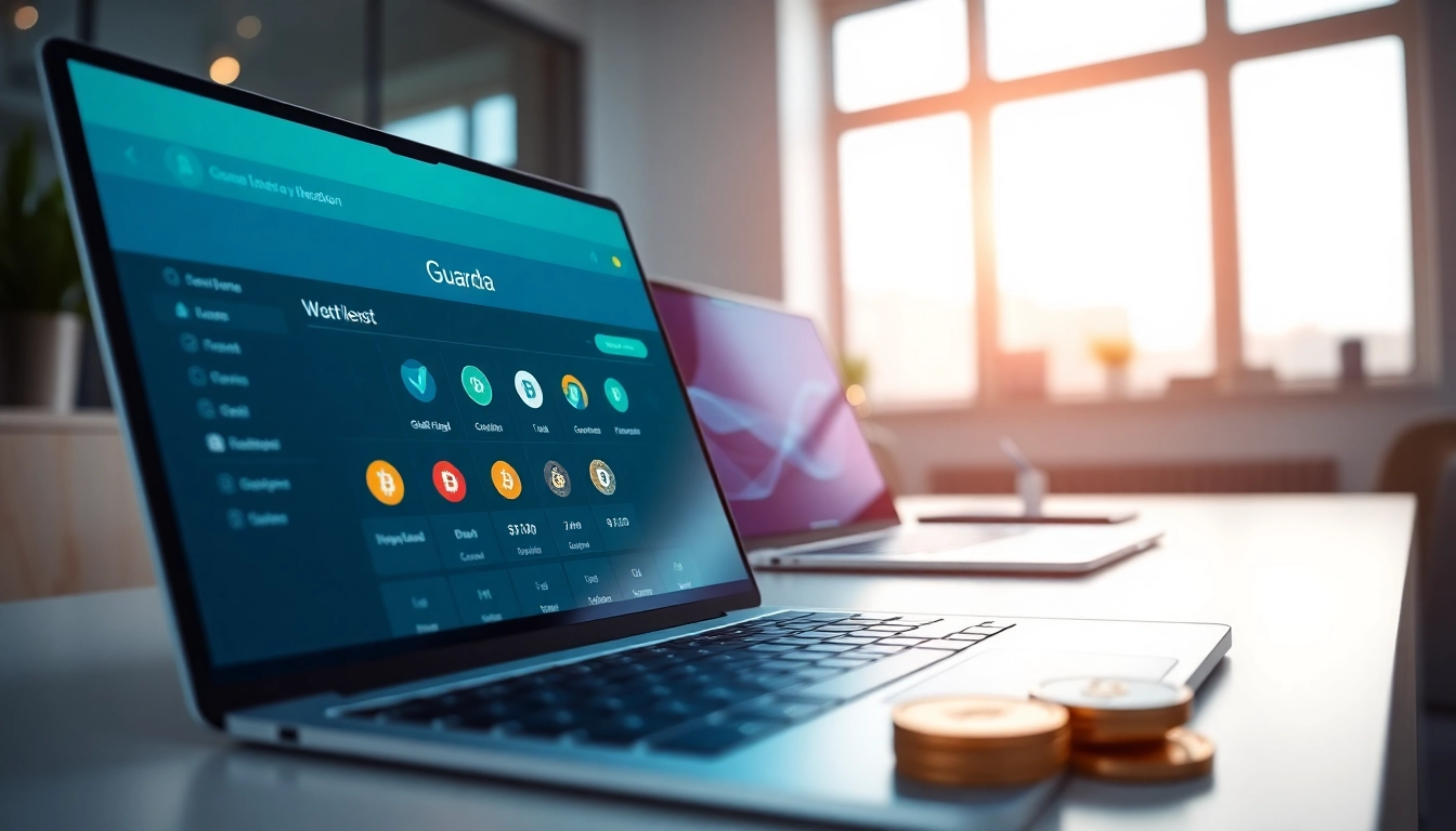 Showcasing the guarda wallet interface, highlighting secure cryptocurrency management features.
