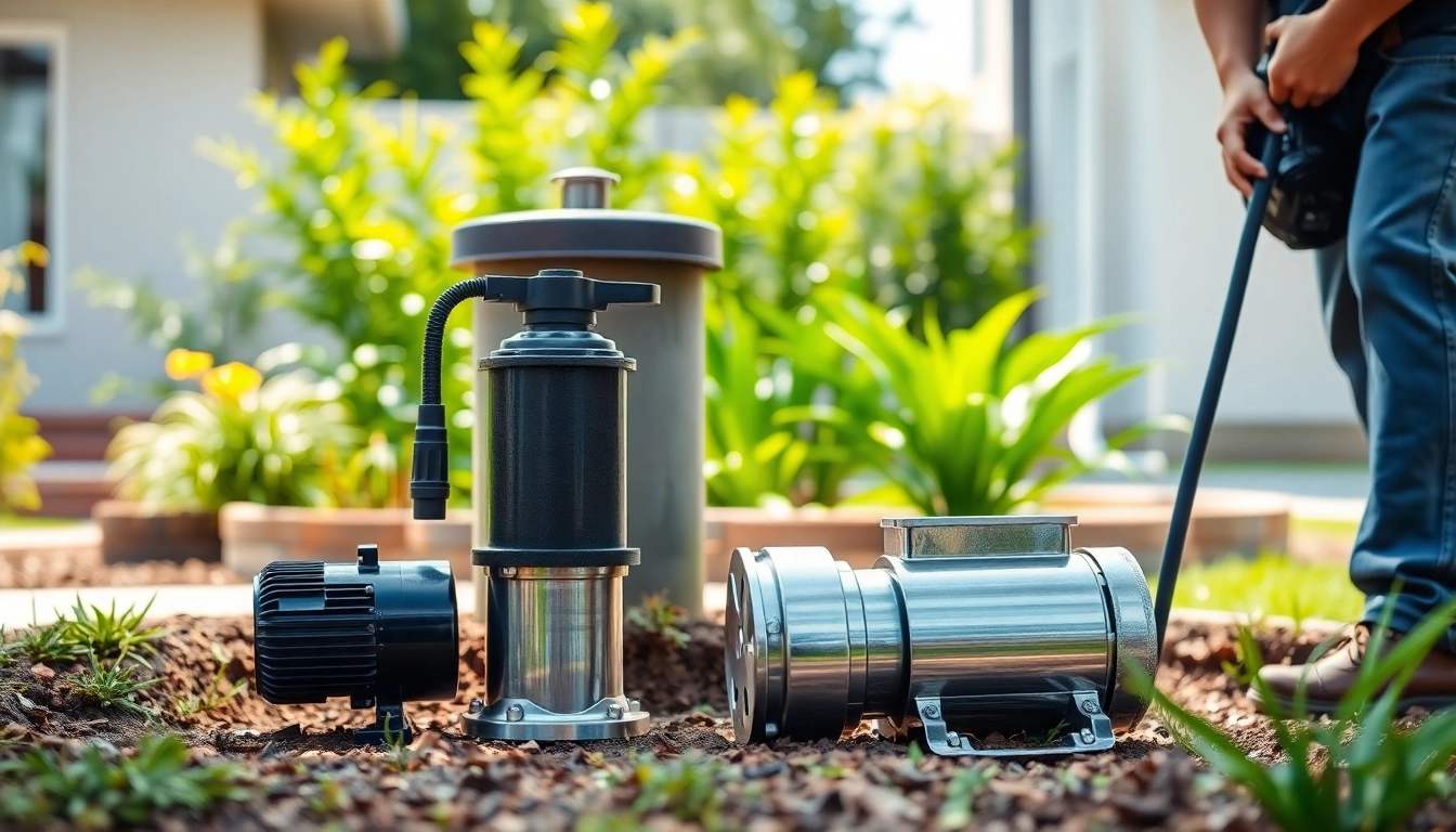 Image showcasing a well pump replacement process with a technician expertly handling equipment.