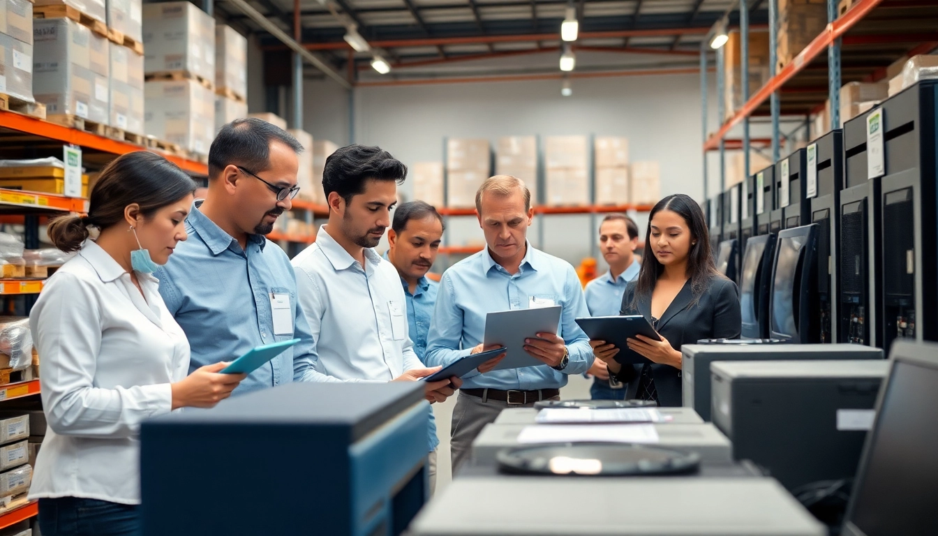 Audit team performing Fixed Assets Verification amidst organized assets and equipment.