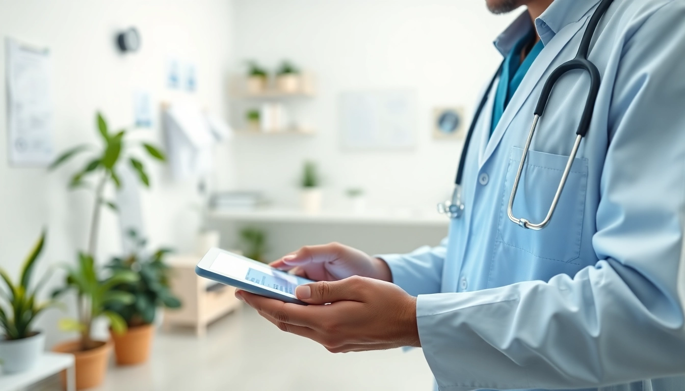 Using eprescribing software for small practices, a healthcare provider efficiently sends a prescription.